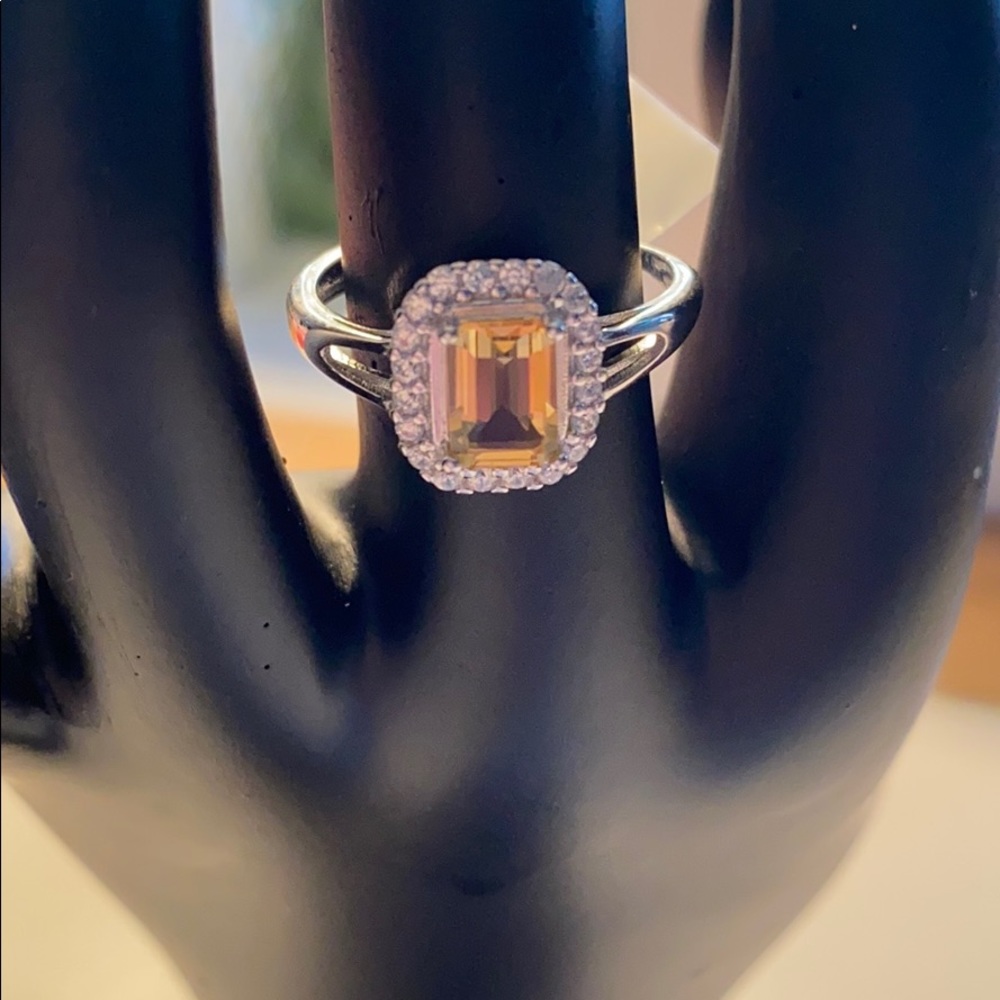 .925 sterling silver citrine ring.